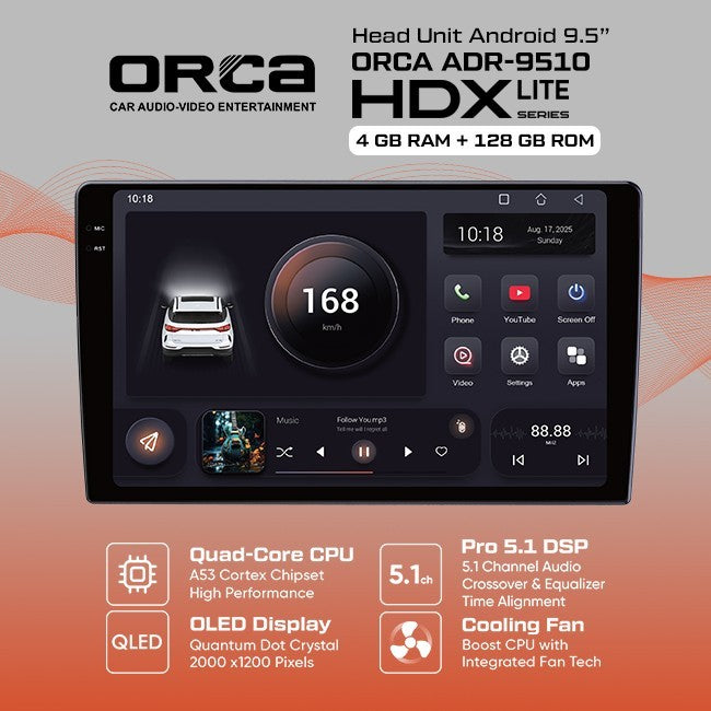 ORCA HEAD UNIT ANDROID HDX LITE 2K QLED 4+128 GB