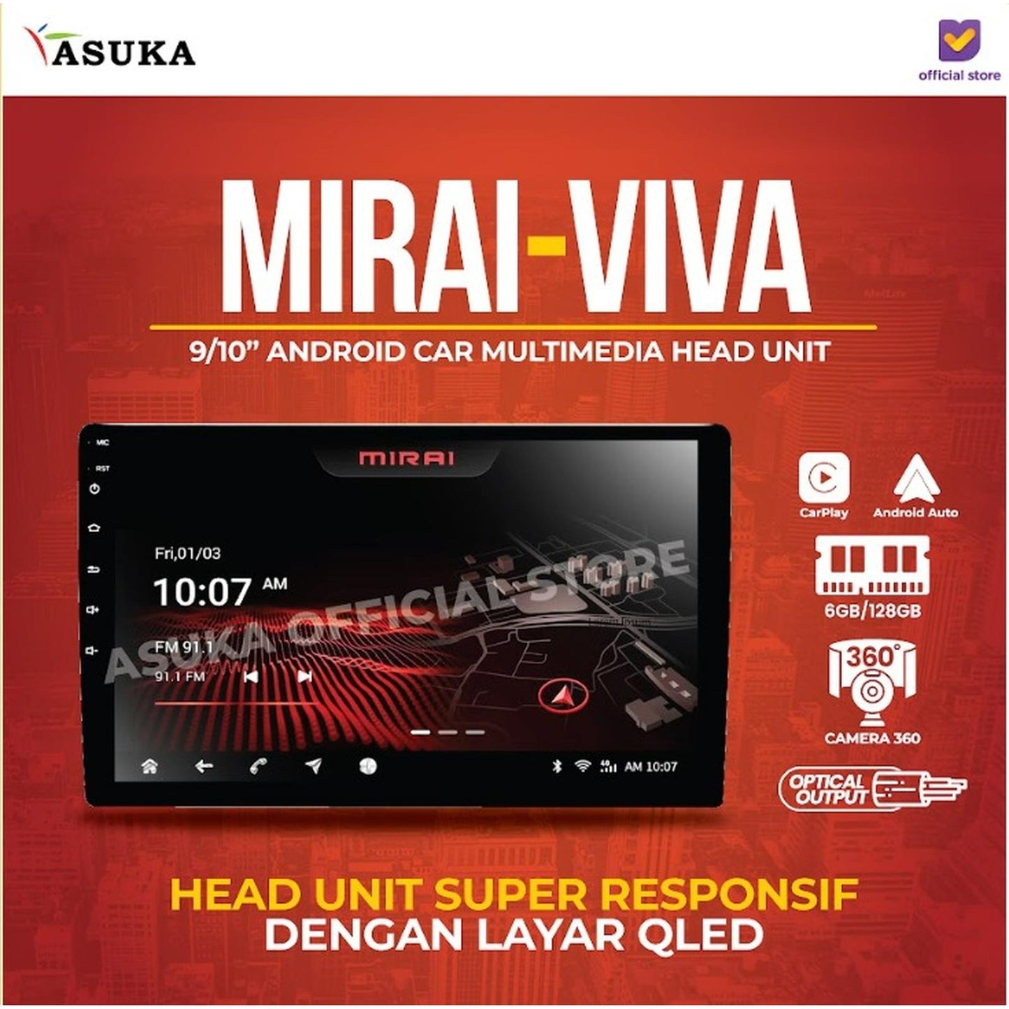 Mirai MR VIVA Head Unit Android RAM 6/128GB
