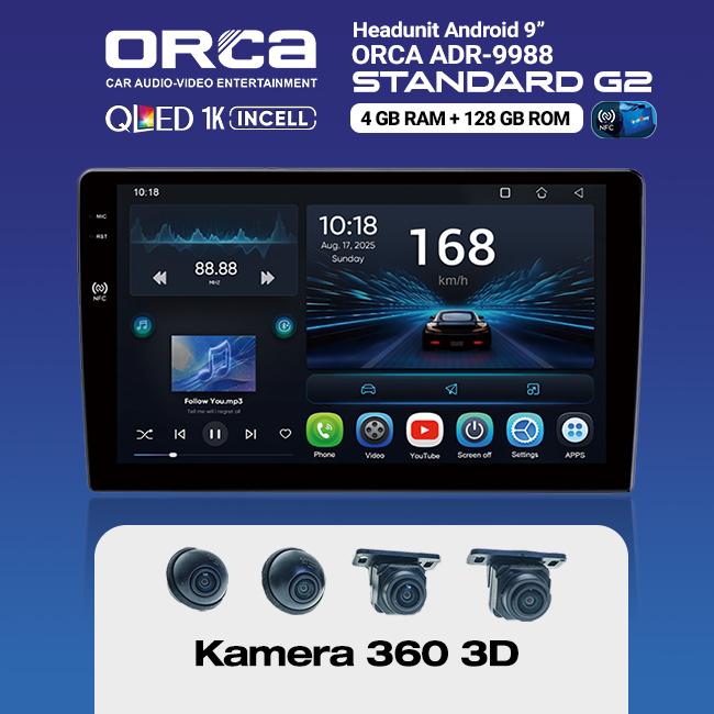 ORCA HEAD UNIT ANDROID STANDARD G2 NFC SERIES 4+128 GB QLED 1K IN-CELL