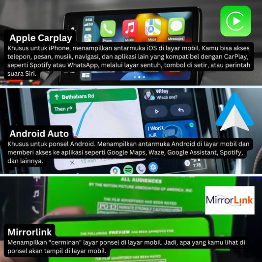 Perbedaan CarPlay, Android Auto & Mirrorlink