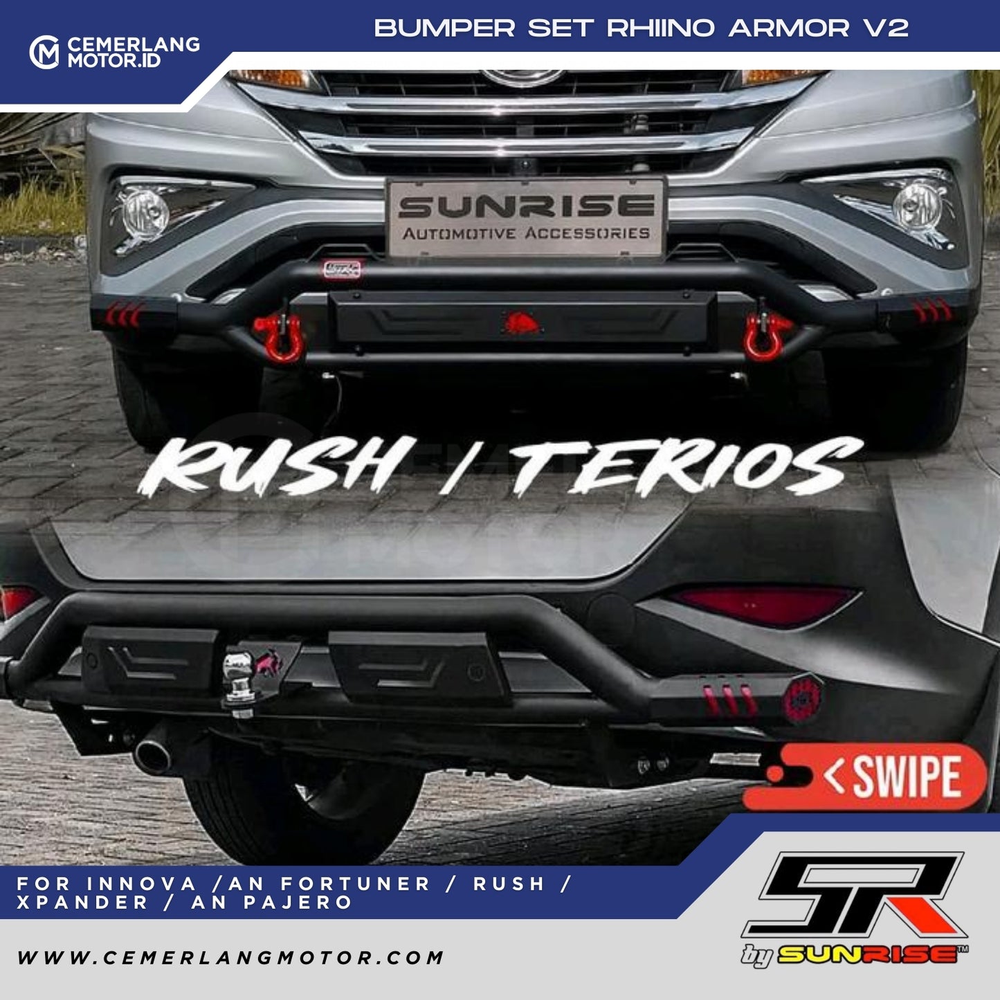 BUMPER BELAKANG SR RHIINO ARMOR V2