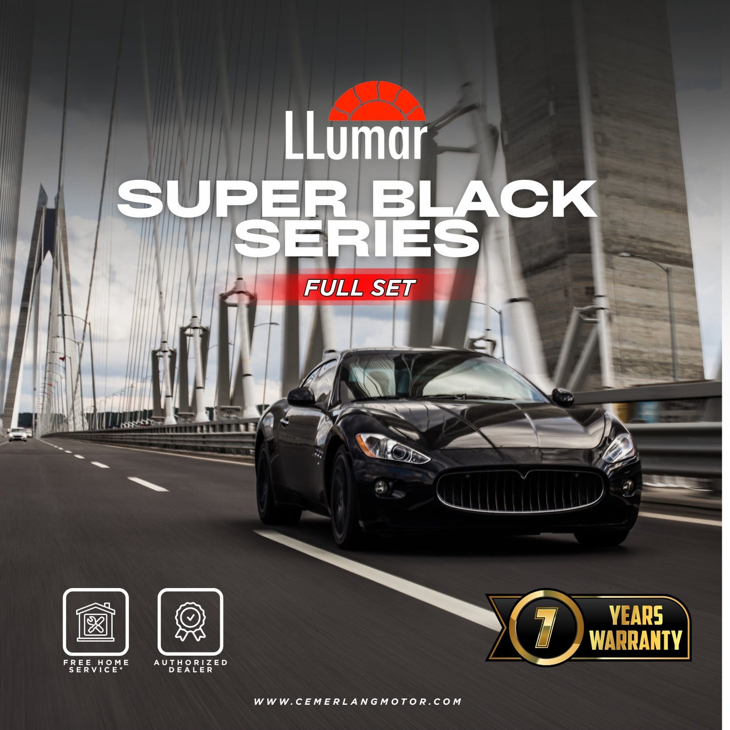 KACA FILM LLUMAR SUPER BLACK FULL SET