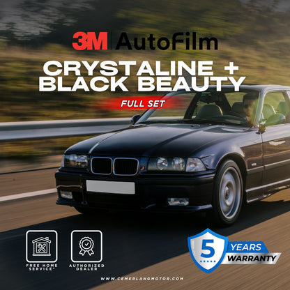 KACA FILM 3M KOMBINASI CRYSTALINE + BLACK BEAUTY FULL SET