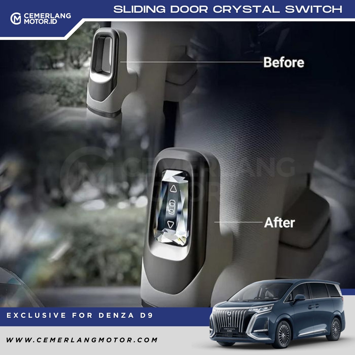 SLIDING DOOR CRYSTAL SWITCH DENZA D9