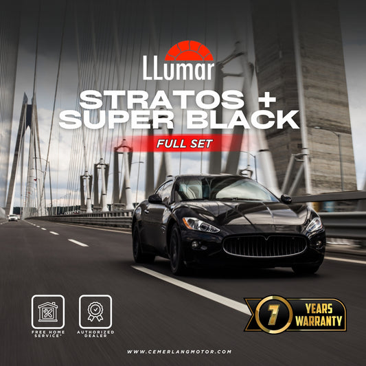 KACA FILM LLUMAR KOMBINASI STRATOS + SUPER BLACK FULL SET