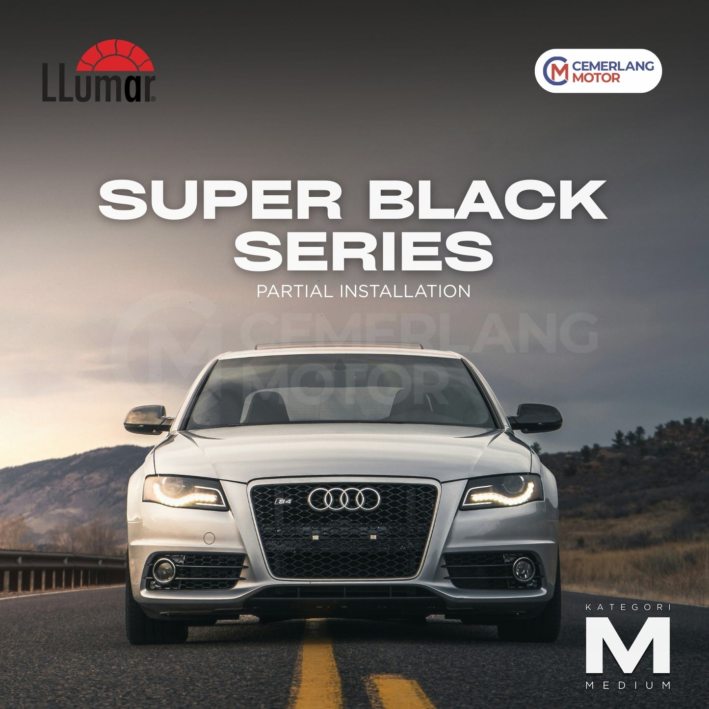KACA FILM LLUMAR SUPER BLACK PARTIAL