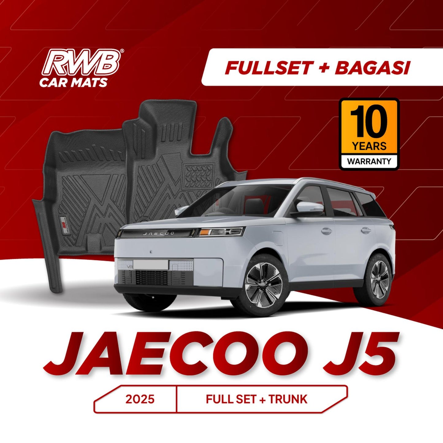 RWB KARPET 3D JAECOO J5 FULL SET + BAGASI