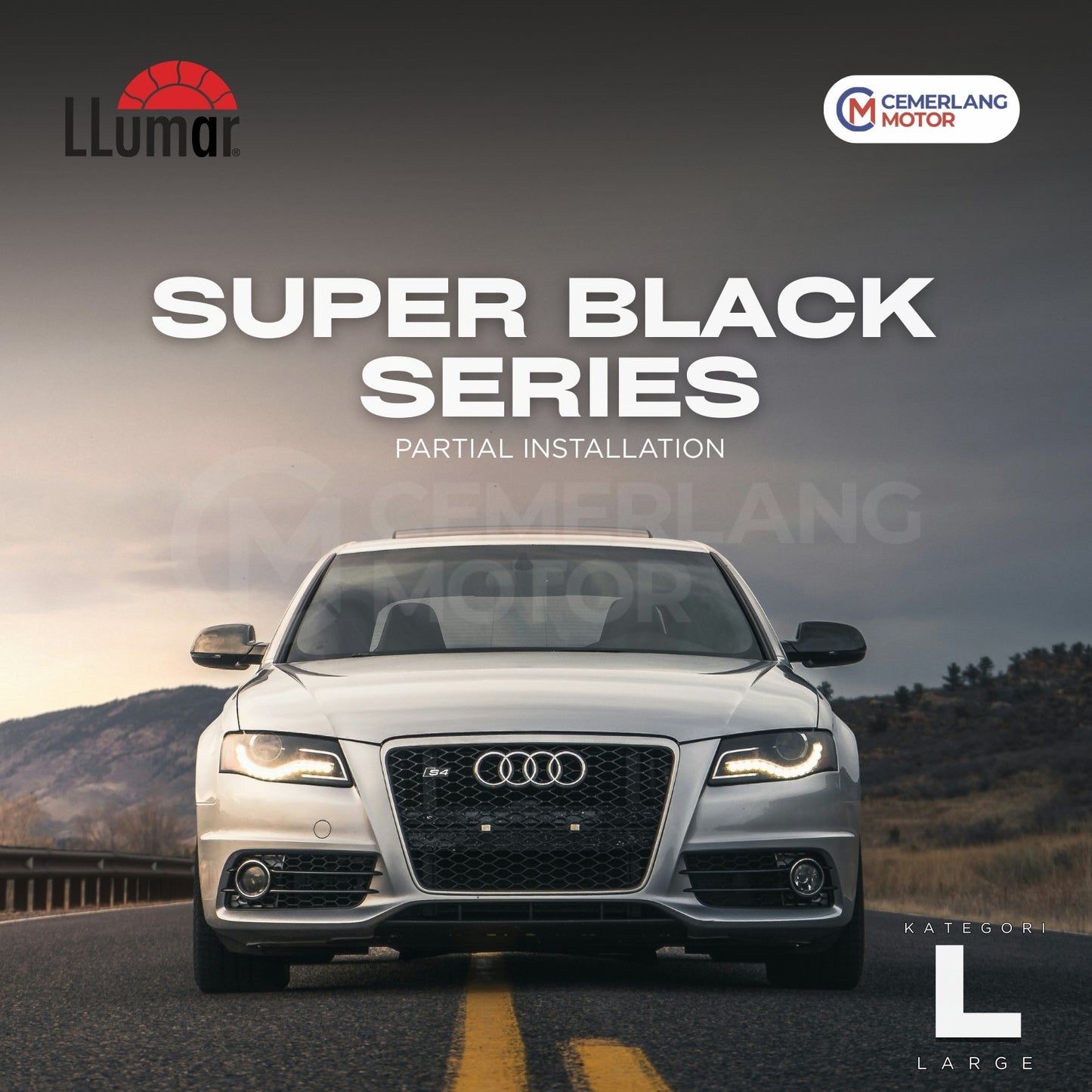 KACA FILM LLUMAR SUPER BLACK PARTIAL