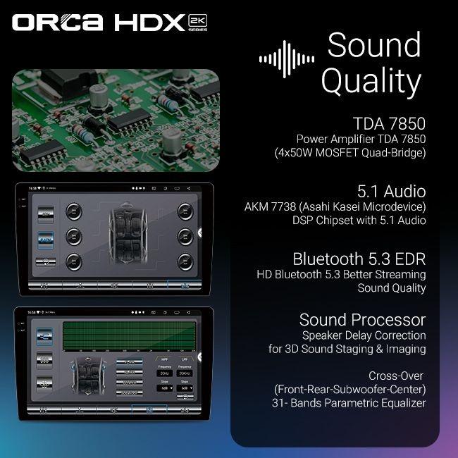 ORCA HEAD UNIT ANDROID QLED ANDROID 13 HDX ADR-9510 8+256 GB