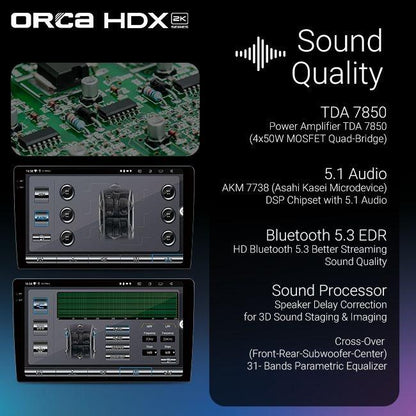 ORCA HEAD UNIT ANDROID QLED ANDROID 13 HDX ADR-9510 8+256 GB