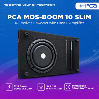 PCA MOS-BOOM 10 SLIM SUBWOOFER AKTIF 10" WITH CLASS D AMPLIFIER
