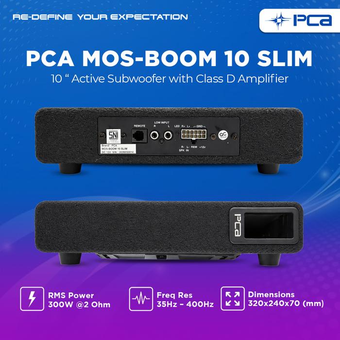PCA MOS-BOOM 10 SLIM SUBWOOFER AKTIF 10" WITH CLASS D AMPLIFIER