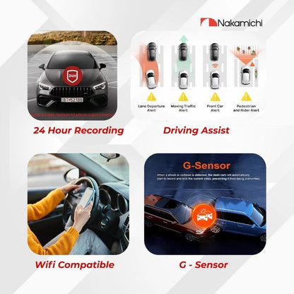 NAKAMICHI DASHCAM DVR 2 CHANNEL ND-54W