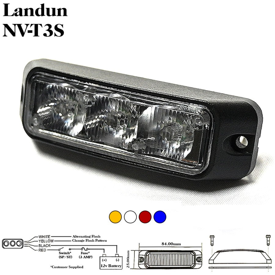 LAMPU STROBO GRILL LANDUN NOUVA T3S BLUE