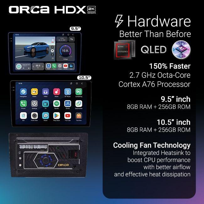 ORCA HEAD UNIT ANDROID QLED ANDROID 13 HDX ADR-9510 8+256 GB