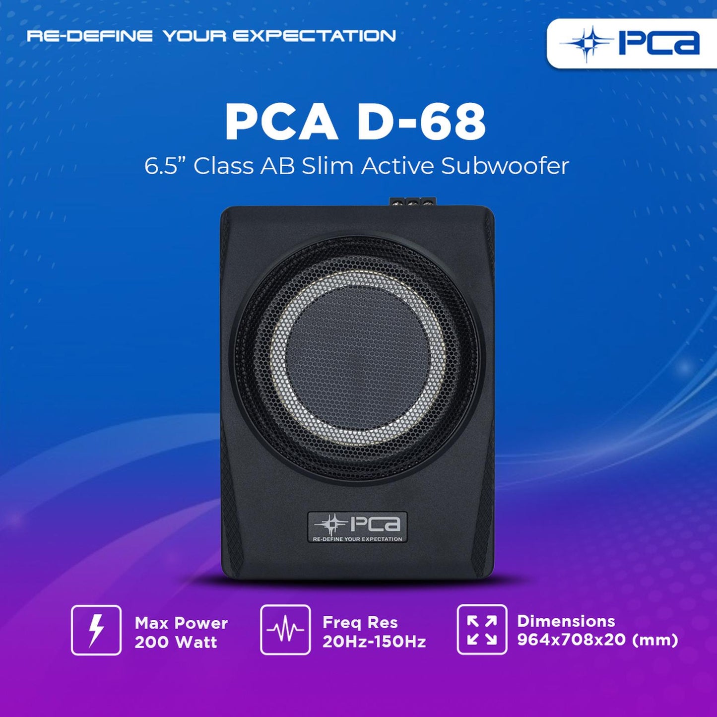 PCA D-68 SUBWOOFER AKTIF SLIM 6.5"