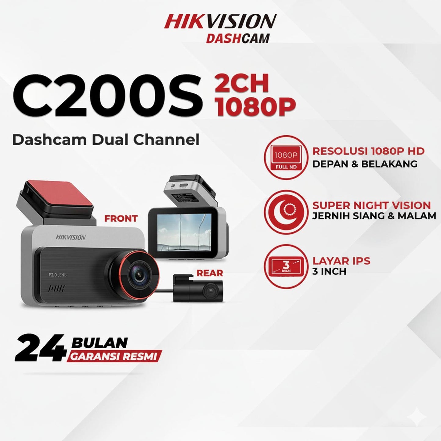 HIKVISION C200S ashcam 1080P WiFi Modul Dual Channel