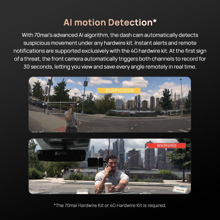 70MAI DASH CAM 4K DUAL CHANNEL A810S