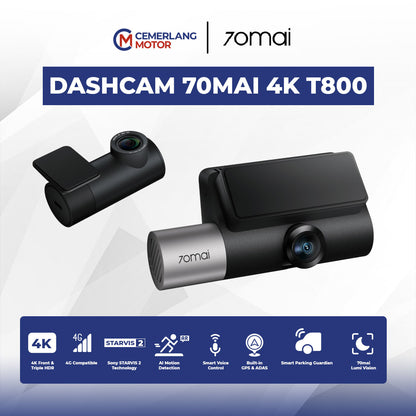 70MAI DASHCAM T800 3 CHANNEL 4K