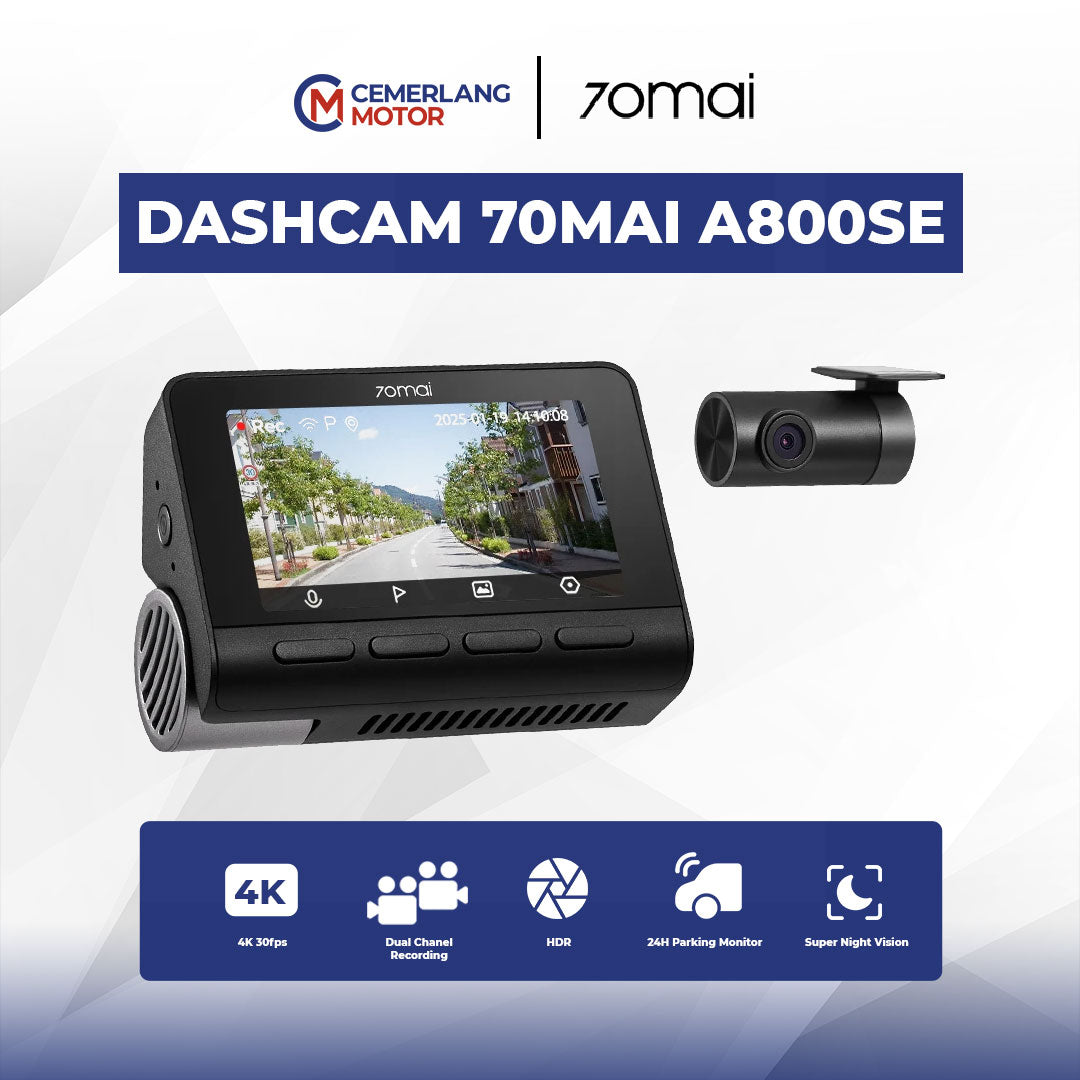 70MAI DASH CAM A800SE SET 4K WI-FI 6 SUPER CAPACITOR BATTERY VOICE CONTROL