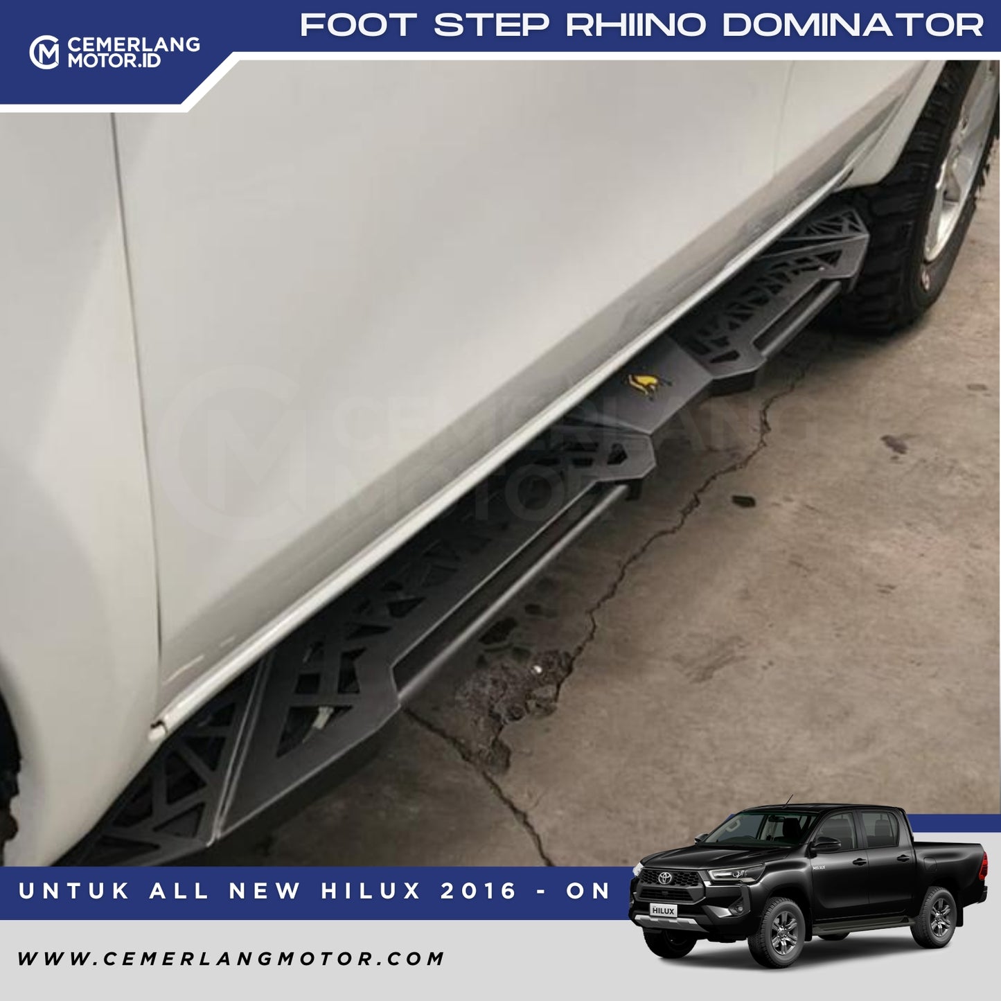 FOOT STEP RHINO DOMINATOR HILUX REVO 2016+ / TRITON (2017 - ON)