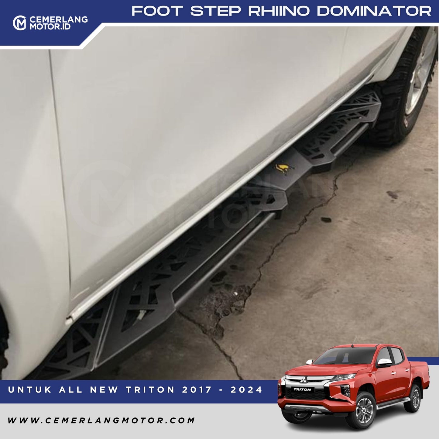 FOOT STEP RHINO DOMINATOR HILUX REVO 2016+ / TRITON (2017 - ON)