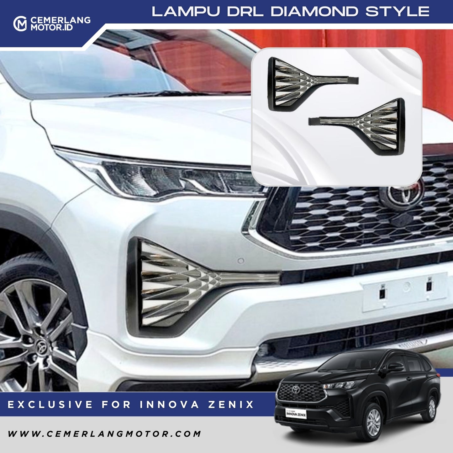 DAYTIME RUNNING LIGHT DRL ZENIX SEQUENTIAL DIAMOND STYLE
