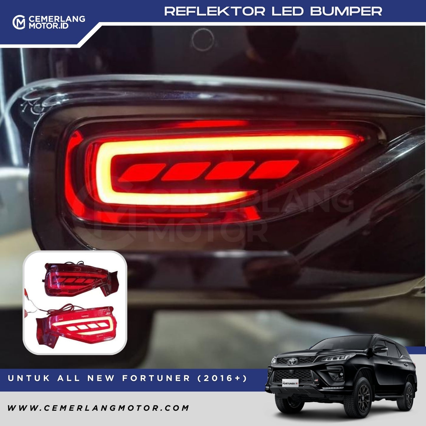 REFLEKTOR LED BUMPER ALL NEW FORTUNER 2016+