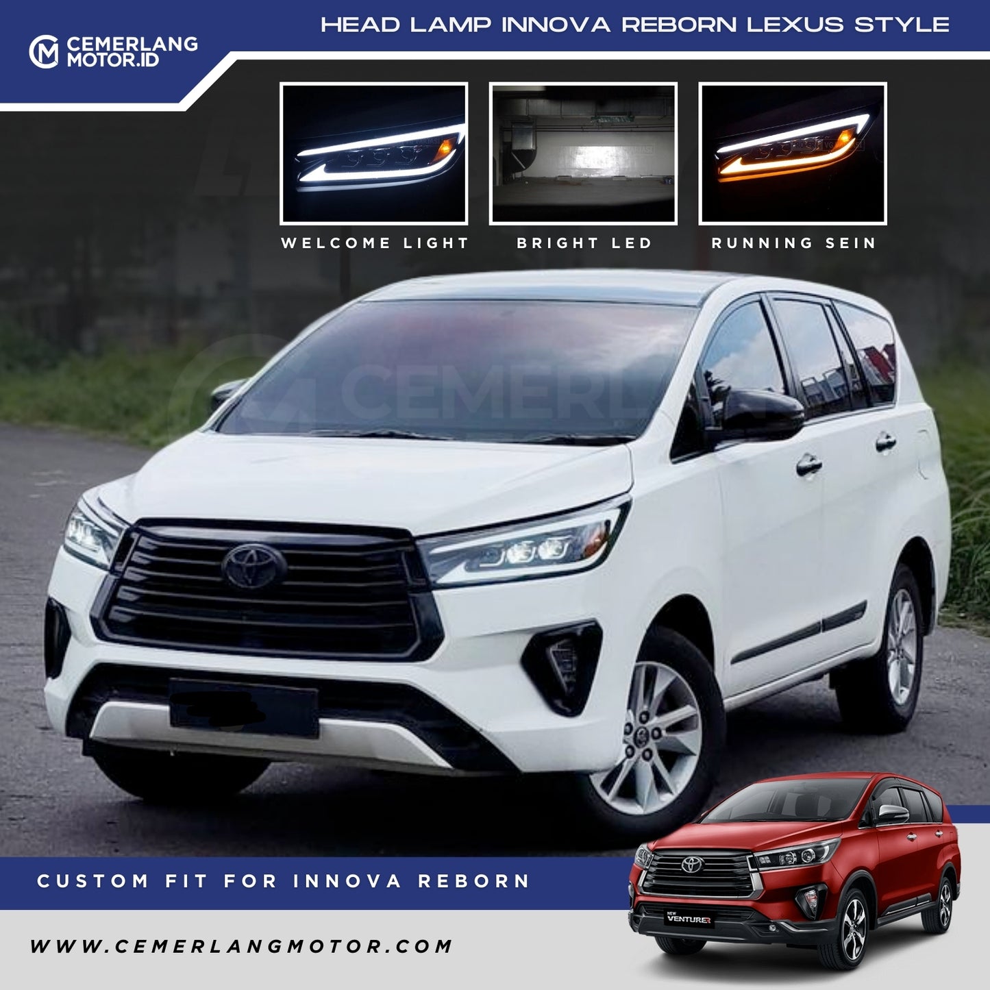 HEADLAMP LED INNOVA REBORN MODEL LEXUS