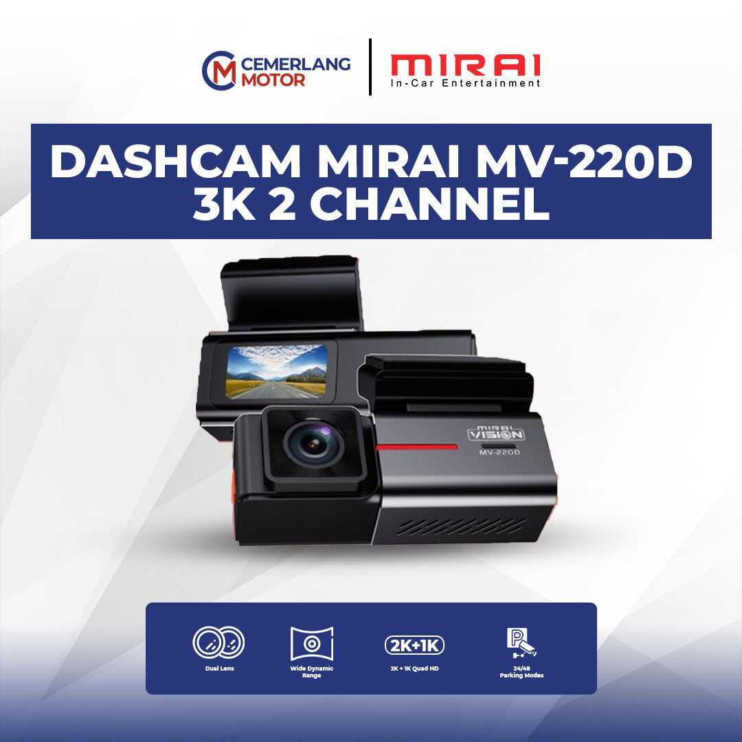 MIRAI VISION DASHCAM MV-220D 3K Super Night Vision