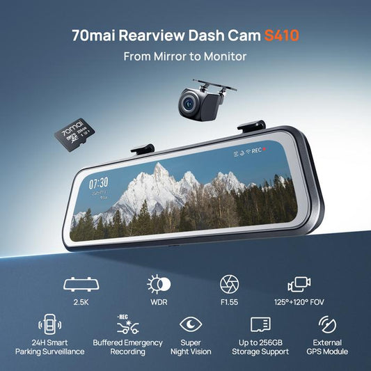 70MAI SPION DASH CAM S410 SET 9.35" Full-Laminated Touch Screen 2.5K Resolution
