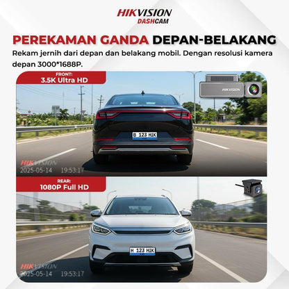 HIKVISION C8 PRO 3.5K Dashcam ADAS Voice Control Dual Channel Ultra-Clear IPS Screen 2.45"