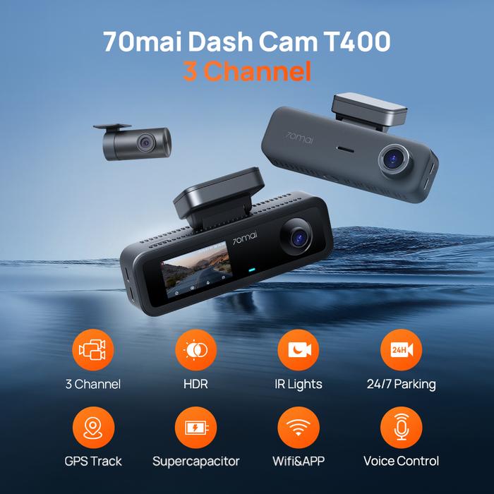 70MAI DASH CAM 3 WAY CHANNEL T400