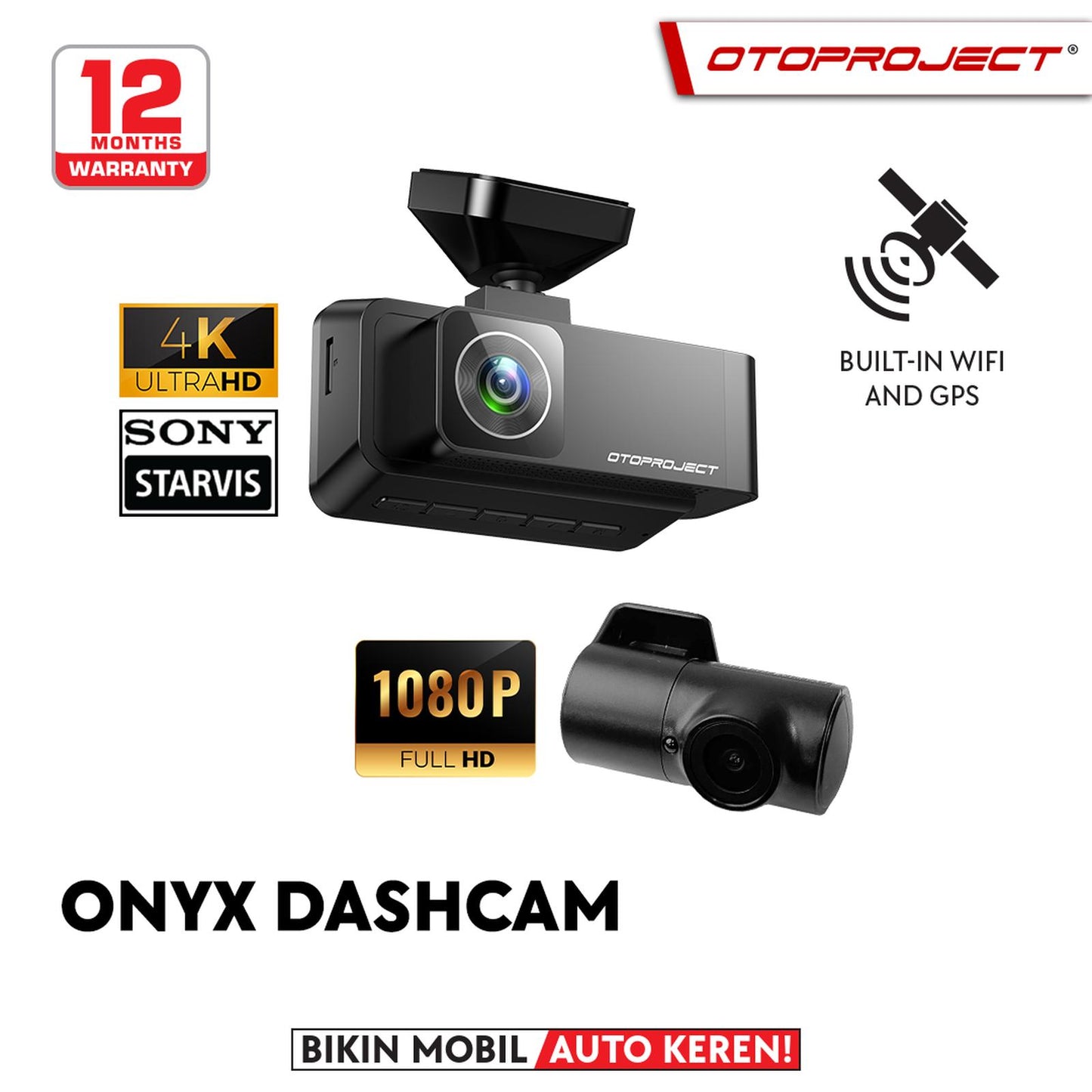 OTOPROJECT CAR DASHCAM ONYX 4K + REAR FULL HD CAM