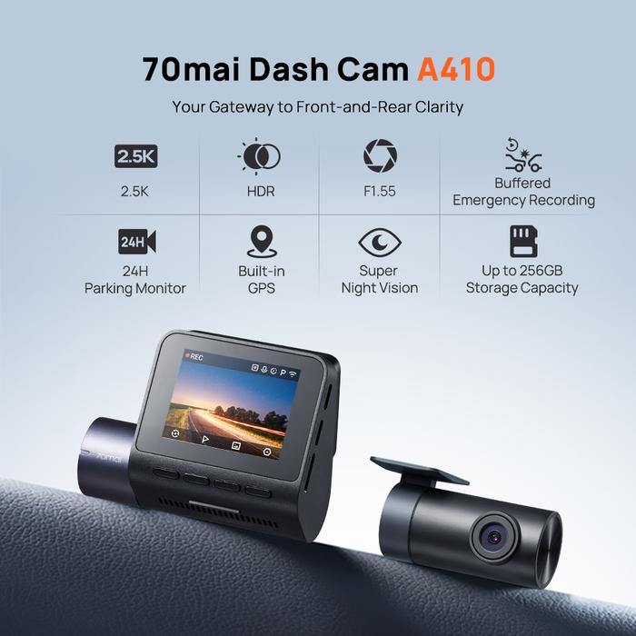 70MAI DASH CAM A410 HDR 2.5K Super Night Vision 24H Parking Monitor Built-in GPS
