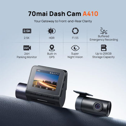 70MAI DASH CAM A410 HDR 2.5K Super Night Vision 24H Parking Monitor Built-in GPS