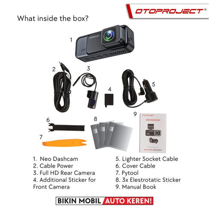 OTOPROJECT CAR DASHCAM NEO 2K + REAR FULL HD CAM