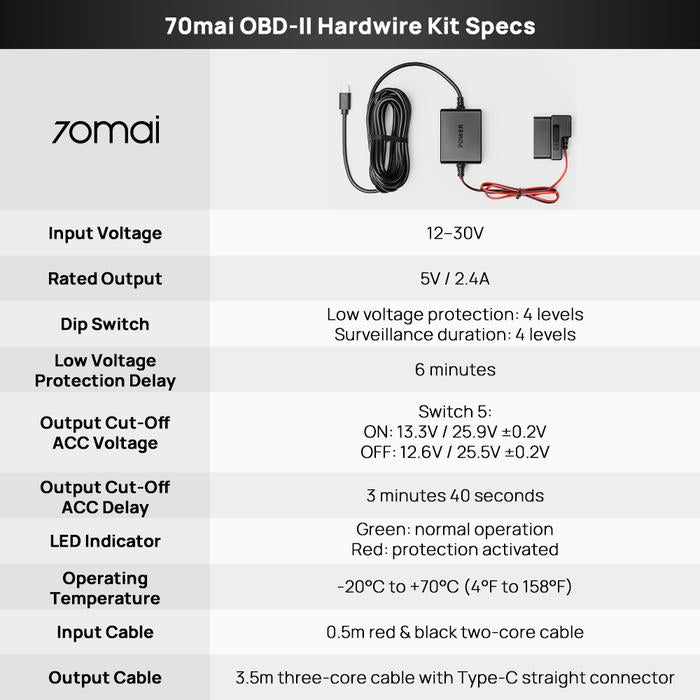 70mai OBD-II Hardwire Kit